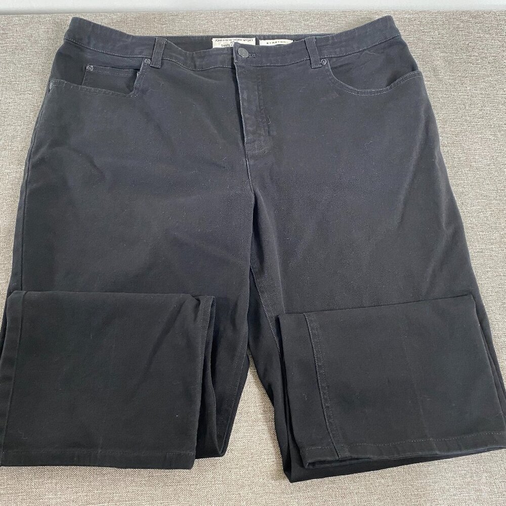 Jones New York Sport Denim Jeans Women's 16 Stretch Mid Rise Shape Control Black - Picture 3 of 13